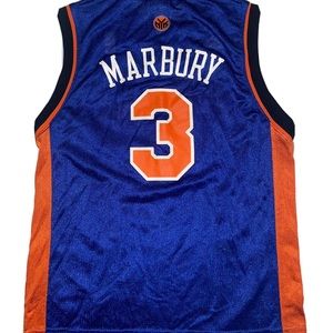 Vintage Adidas New York Knicks Stephon Marbury Jersey Youth Medium Blue